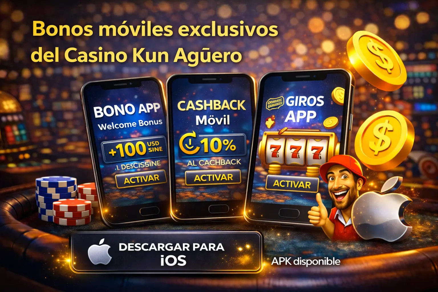 Bonos móviles exclusivos del Casino Kun Agüero